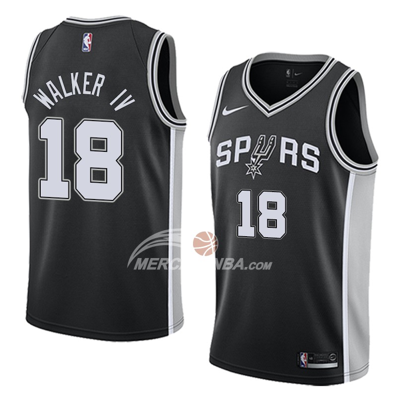 Maglia NBA Spurs Lonnie Walker Iv Icon 2017-18 Nero